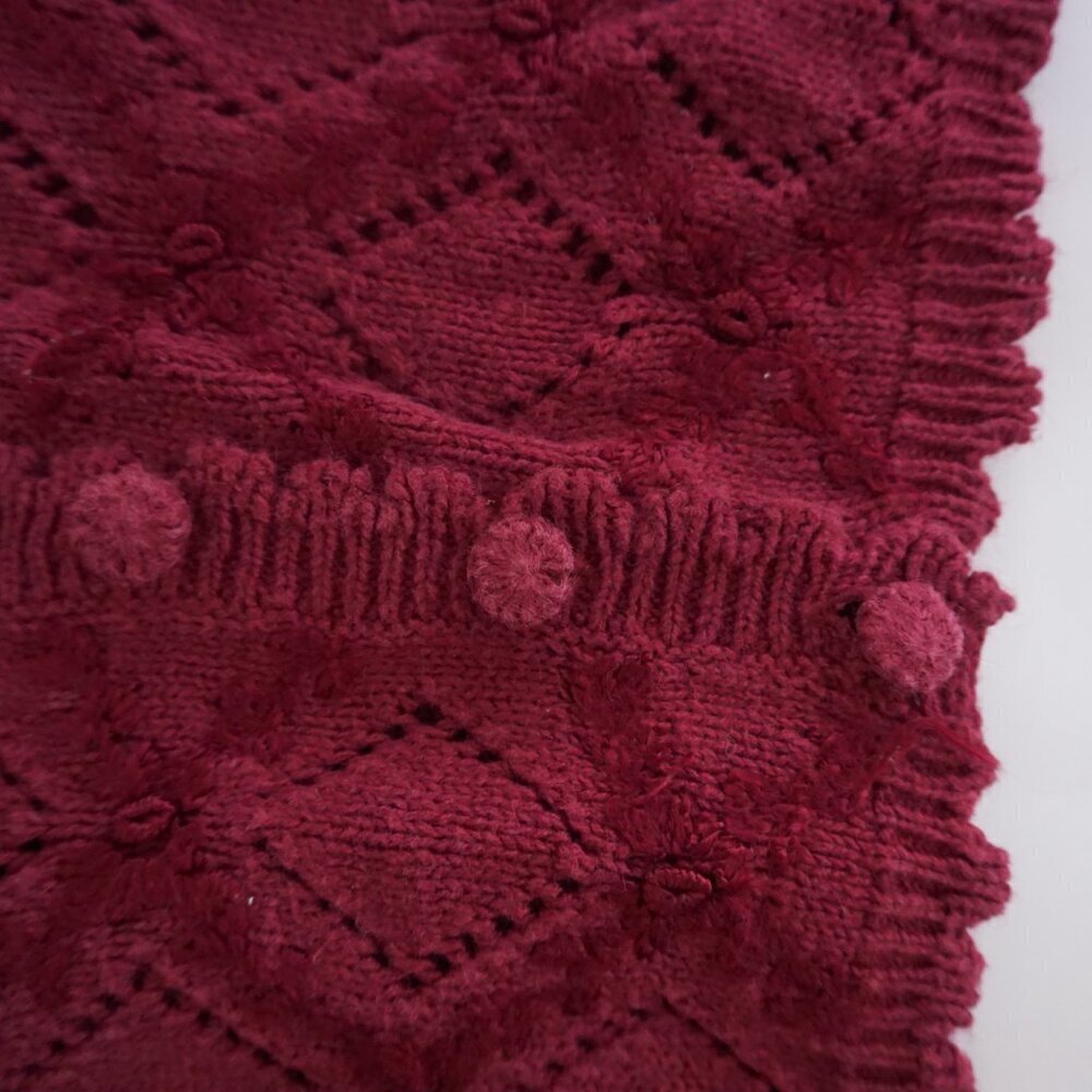 Vintage Attitudes by Renee Burgundy Knit Button Sweater Vest Cottagecore M - Picture 9 of 11